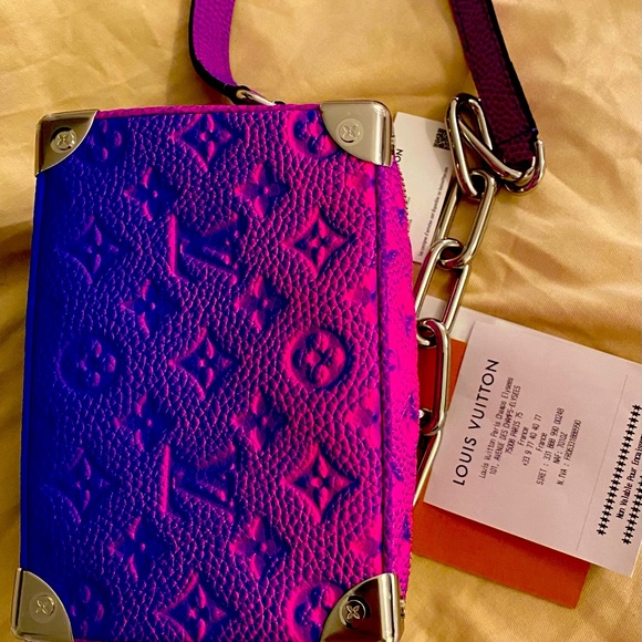 Mini S Trunk Rau Mng BL R Rose Bull Calfskins Leather Cross Body Bag - Picture 2 of 9